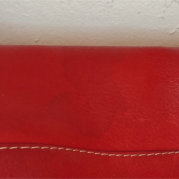 Le Donna Full Flap Over Red Leather Cross Over/ Shoulder Bag - Picture 16 of 16